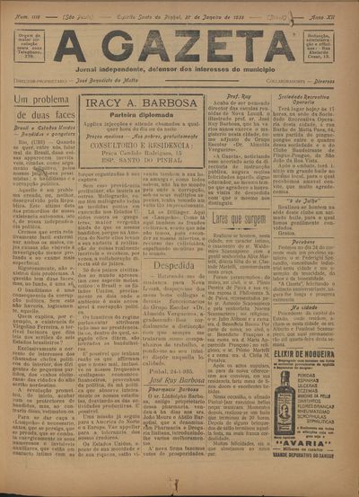 Capa de um dos jornais.