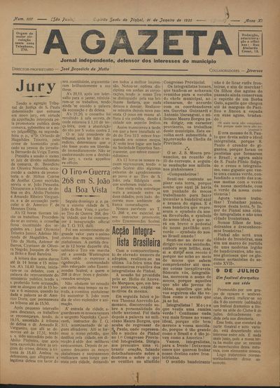 Capa de um dos jornais.