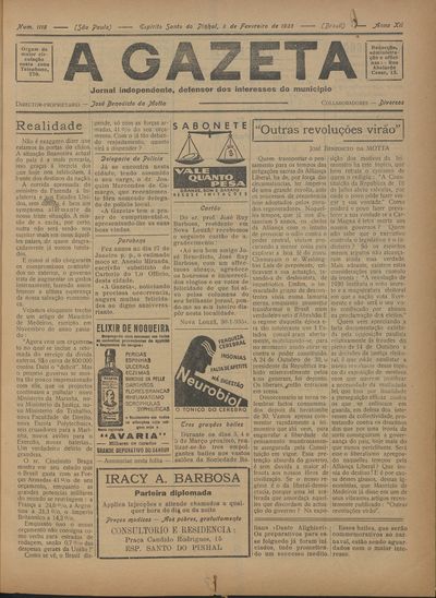 Capa de um dos jornais.