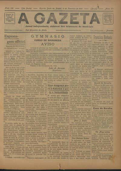 Capa de um dos jornais.