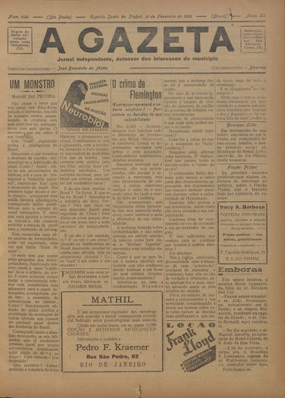Capa de um dos jornais.