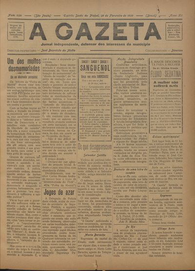 Capa de um dos jornais.