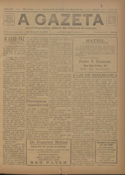 Capa de um dos jornais.