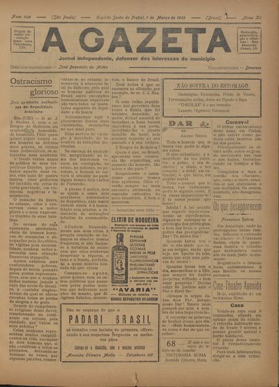 Capa de um dos jornais.