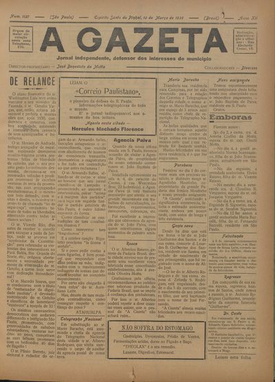 Capa de um dos jornais.
