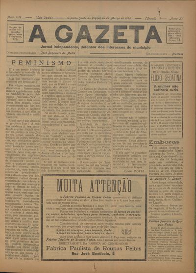 Capa de um dos jornais.