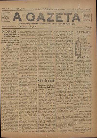 Capa de um dos jornais.