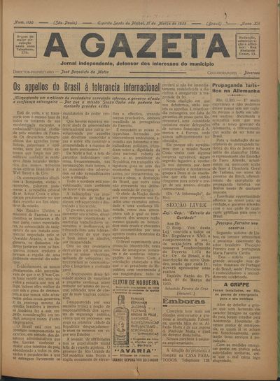 Capa de um dos jornais.