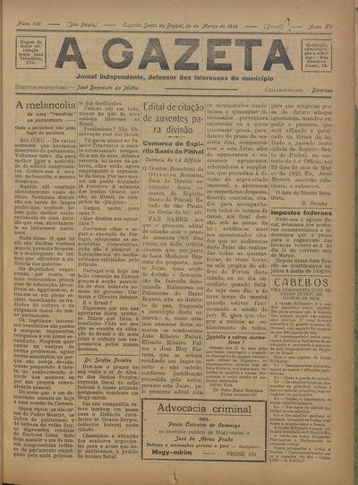 Capa de um dos jornais.
