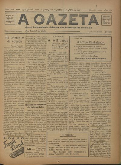 Capa de um dos jornais.