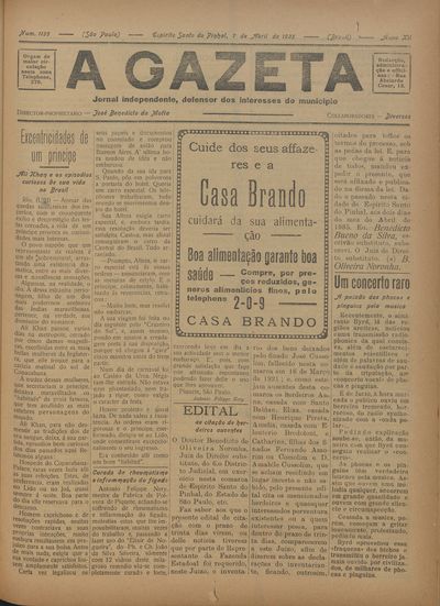 Capa de um dos jornais.