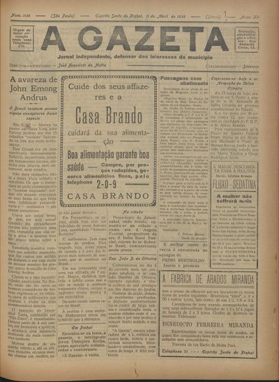 Capa de um dos jornais.