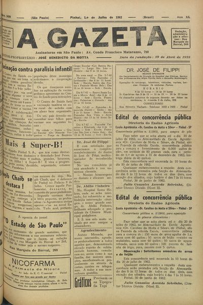 Capa de um dos jornais.