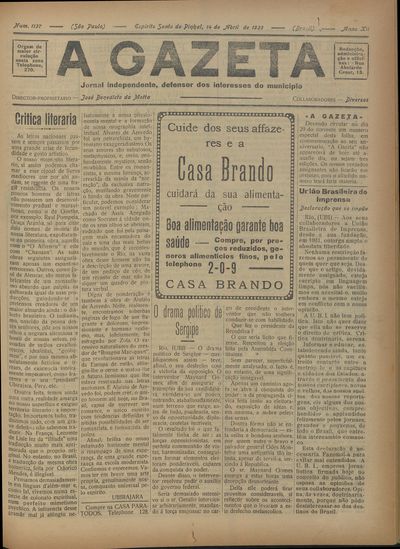 Capa de um dos jornais.