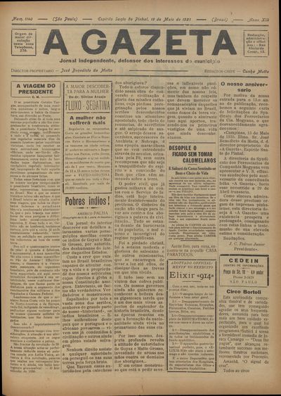 Capa de um dos jornais.