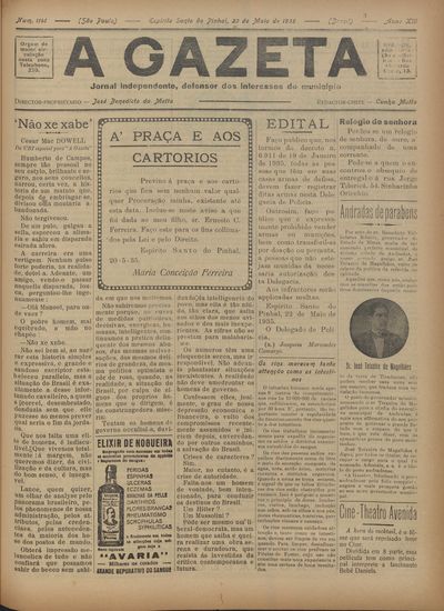 Capa de um dos jornais.