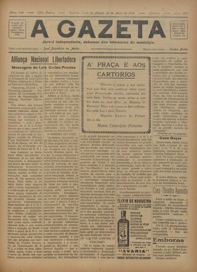 Capa de um dos jornais.