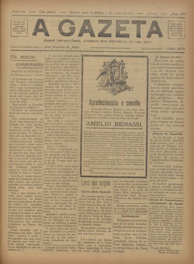 Capa de um dos jornais.