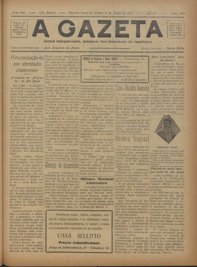 Capa de um dos jornais.