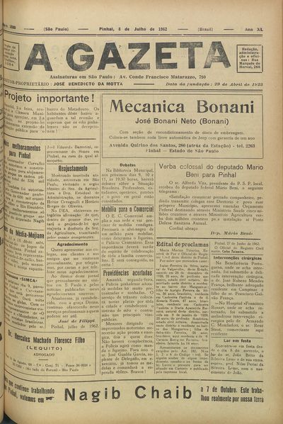 Capa de um dos jornais.