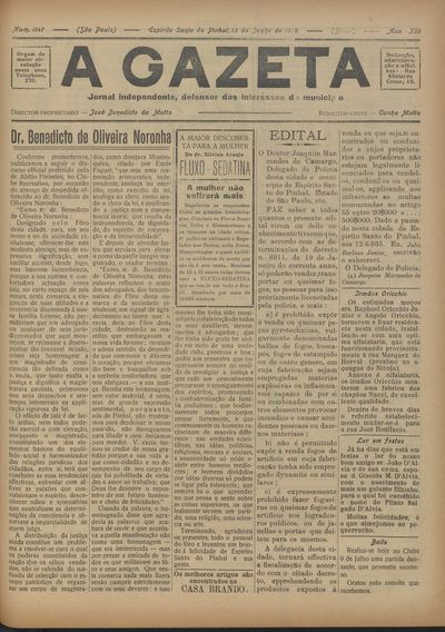 Capa de um dos jornais.