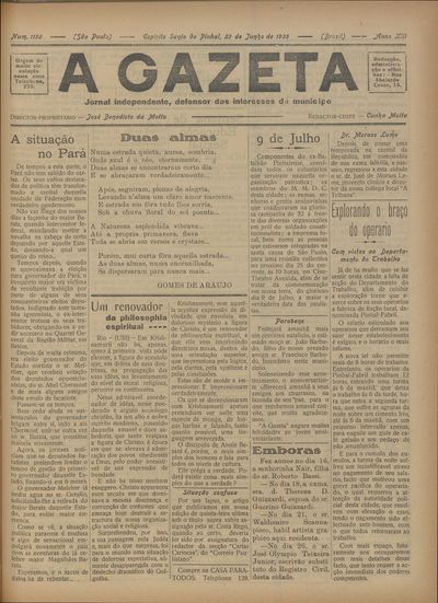 Capa de um dos jornais.
