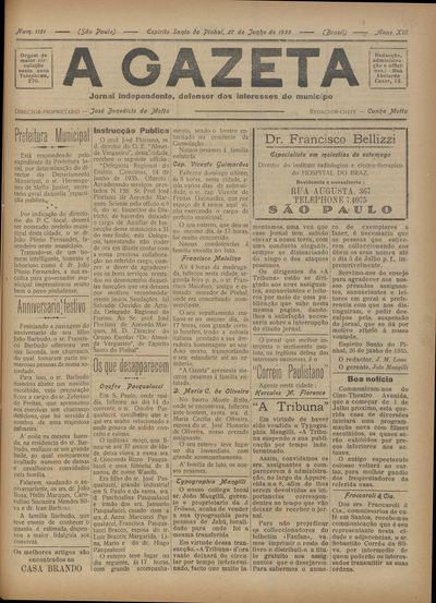 Capa de um dos jornais.