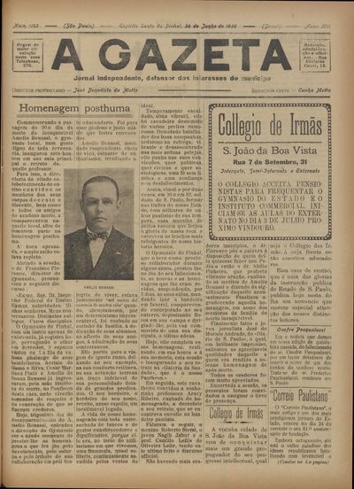 Capa de um dos jornais.