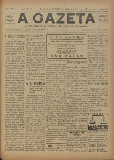 Capa de um dos jornais.