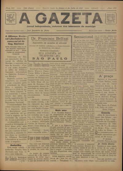Capa de um dos jornais.