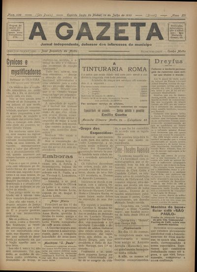 Capa de um dos jornais.