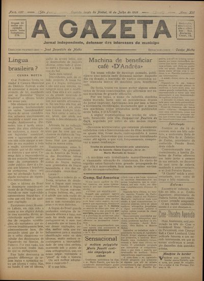 Capa de um dos jornais.