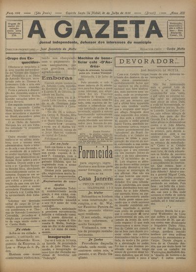 Capa de um dos jornais.