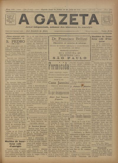 Capa de um dos jornais.