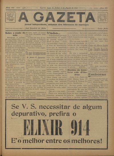 Capa de um dos jornais.