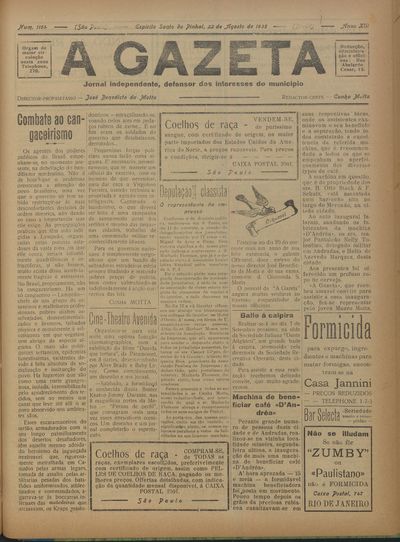 Capa de um dos jornais.
