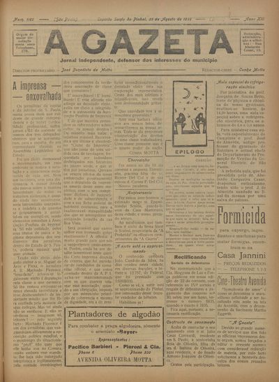Capa de um dos jornais.