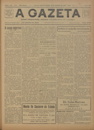 Capa de um dos jornais.