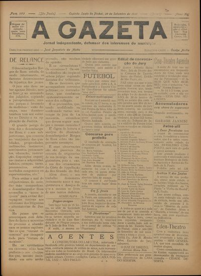 Capa de um dos jornais.