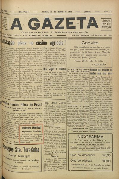 Capa de um dos jornais.
