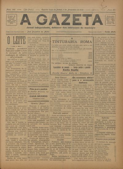 Capa de um dos jornais.
