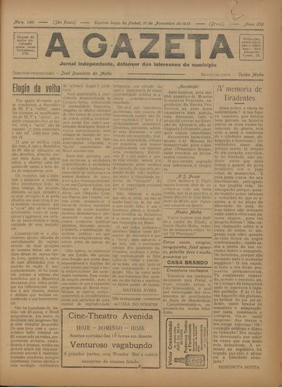 Capa de um dos jornais.