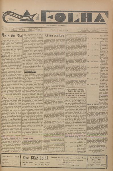 Capa de um dos jornais.