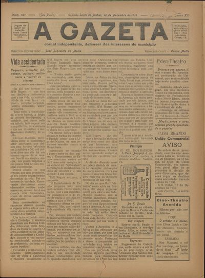 Capa de um dos jornais.