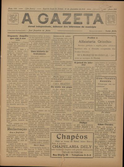 Capa de um dos jornais.