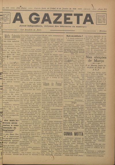 Capa de um dos jornais.
