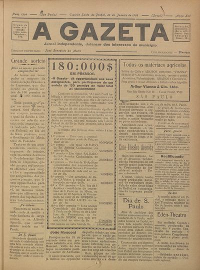 Capa de um dos jornais.