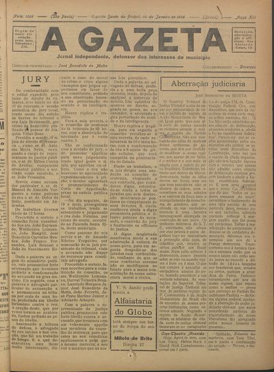 Capa de um dos jornais.