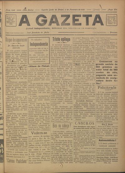 Capa de um dos jornais.