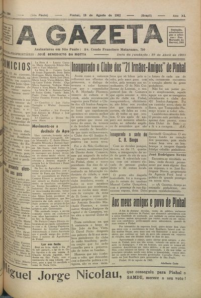 Capa de um dos jornais.